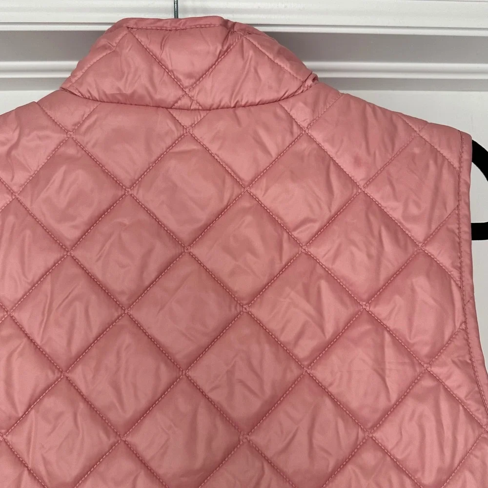 Crewcuts Pink Quilted Puffer Vest Kids XL Zip Front Pockets‎ Stand Collar